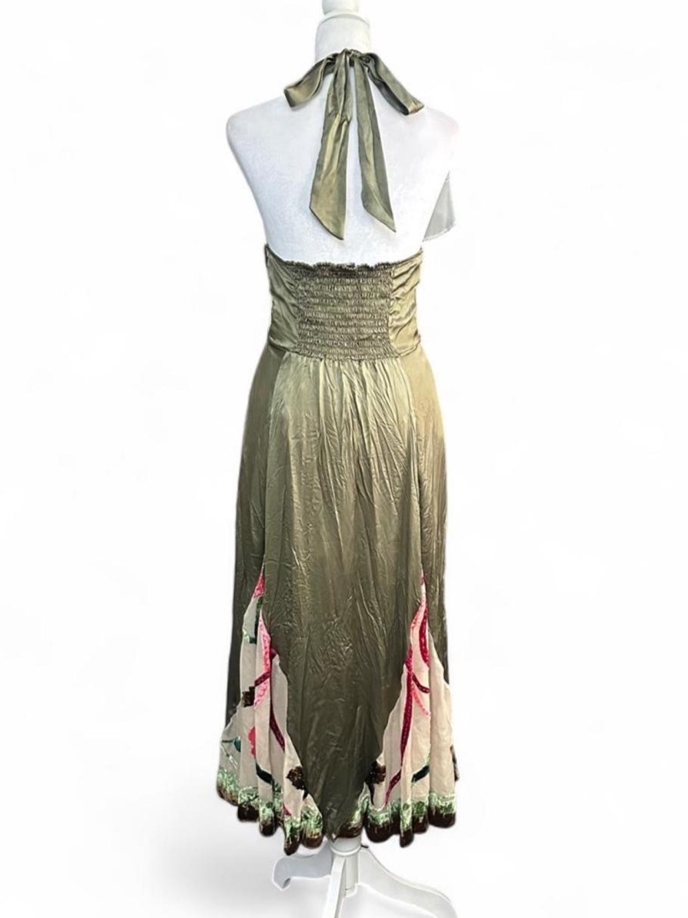 Rare find Hale Bob whimsical woodland fairy silk halter dress - Picture 5 of 7
